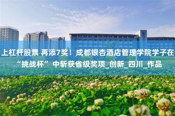 上杠杆股票 再添7奖！成都银杏酒店管理学院学子在 “挑战杯” 中斩获省级奖项_创新_四川_作品