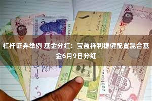 杠杆证券举例 基金分红：宝盈祥利稳健配置混合基金6月9日分红
