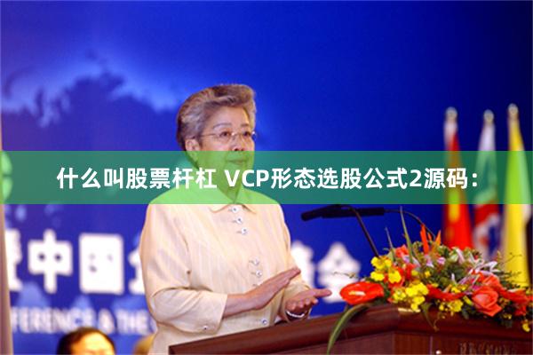 什么叫股票杆杠 VCP形态选股公式2源码：