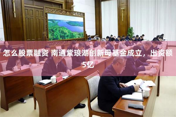怎么股票融资 南通紫琅湖创新母基金成立，出资额5亿